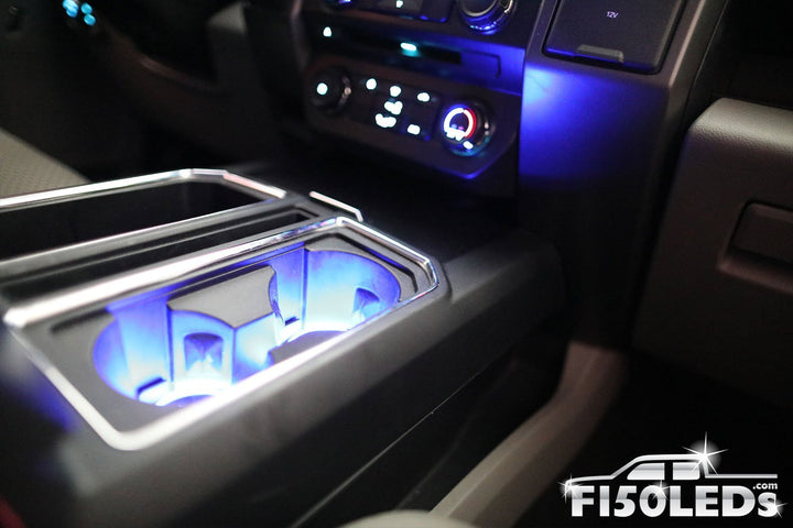 2017 - 2020 F250 Super Duty LED Cup Holder Coaster Kit-2017 - 2020 F250 Super Duty-F150LEDs.com