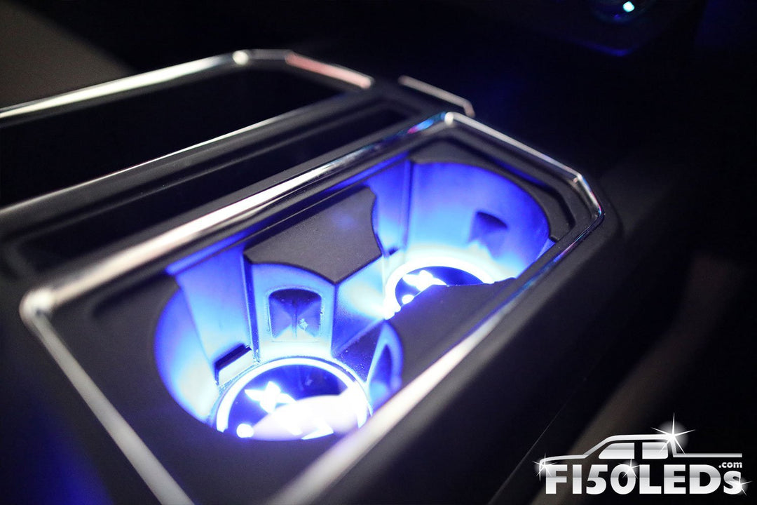 2017 - 2020 F250 Super Duty LED Cup Holder Coaster Kit-2017 - 2020 F250 Super Duty-F150LEDs.com