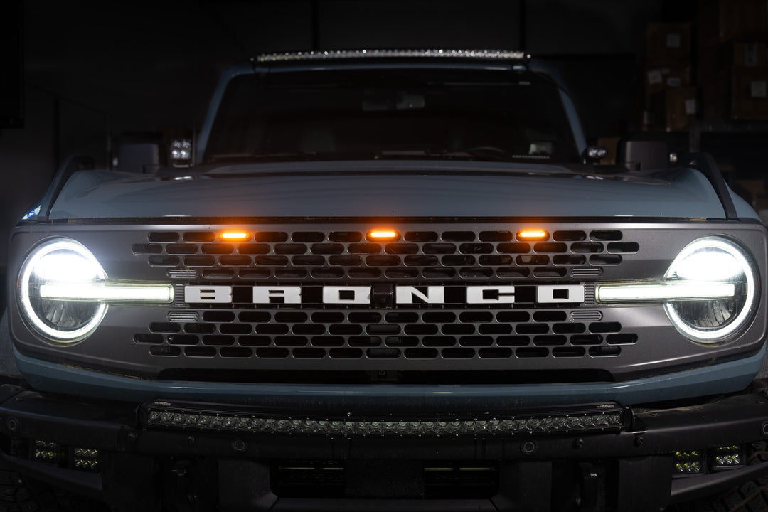 2021 - 2025 Ford Bronco Raptor Style Extreme Amber LED Grill Kit