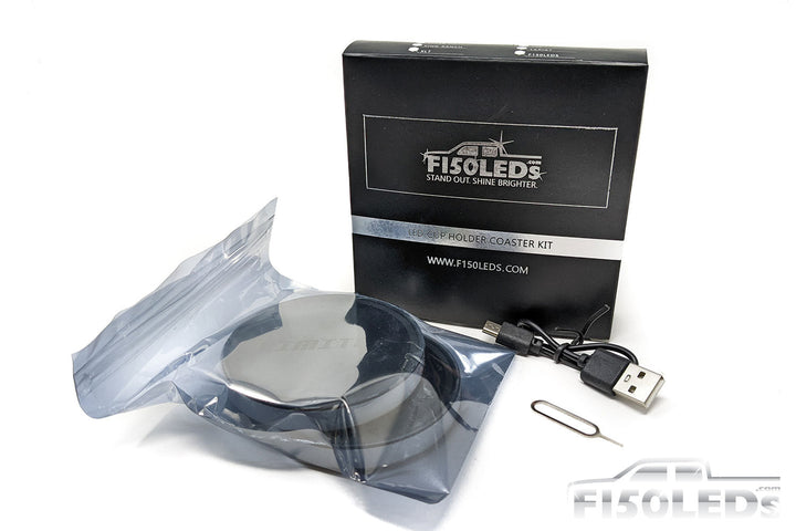 2024 F150 LED RGB Cup Holder Coaster Light Kit