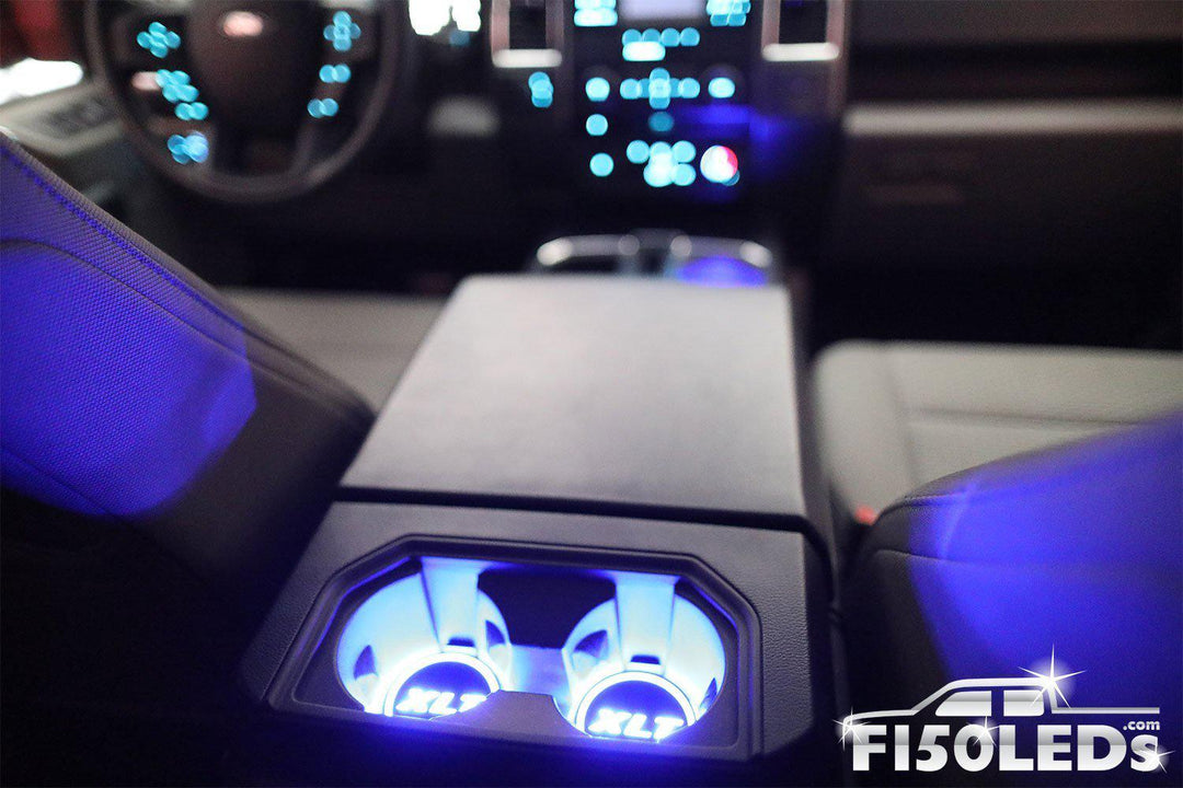 2015 - 2020 F150 LED Cup Holder Coaster Kit-2015-18 F150 LEDS-F150LEDs.com