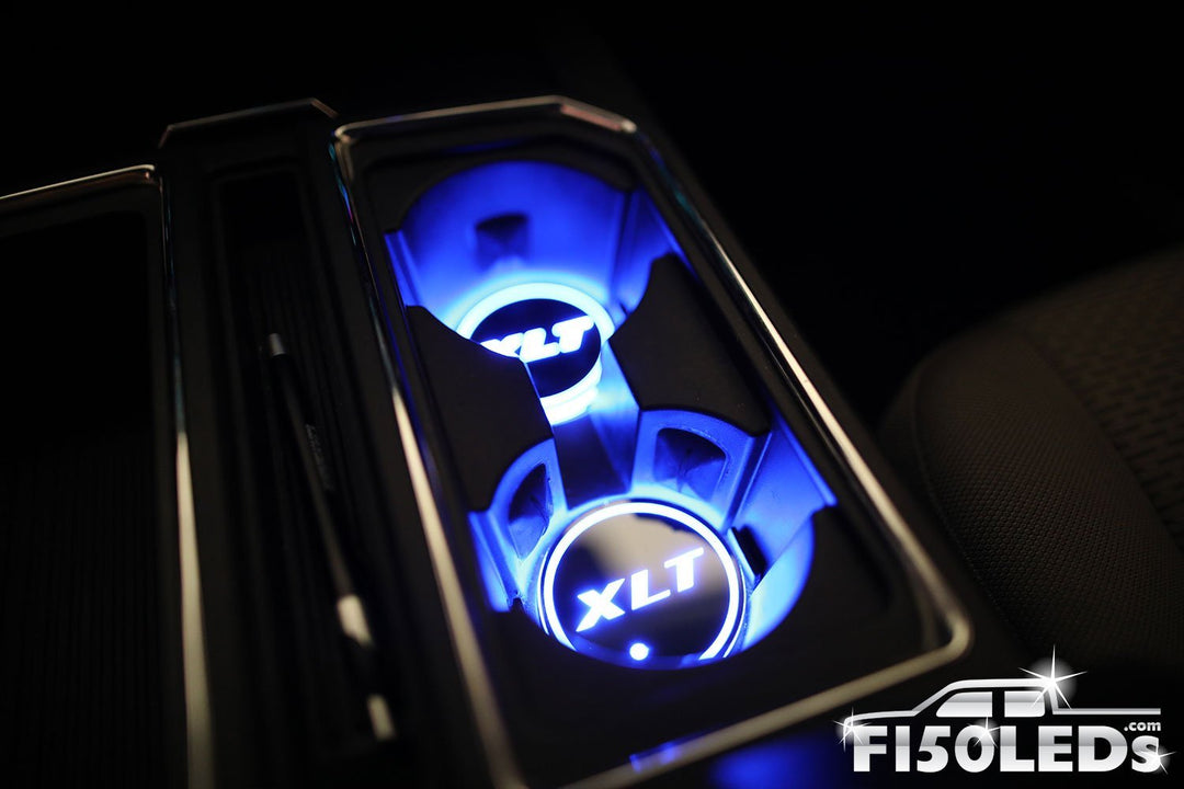 2017 - 2020 F250 Super Duty LED Cup Holder Coaster Kit-2017 - 2020 F250 Super Duty-F150LEDs.com