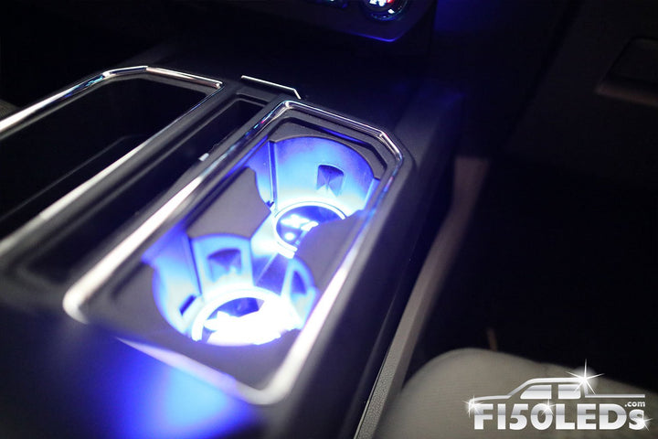 2017 - 2020 F250 Super Duty LED Cup Holder Coaster Kit-2017 - 2020 F250 Super Duty-F150LEDs.com