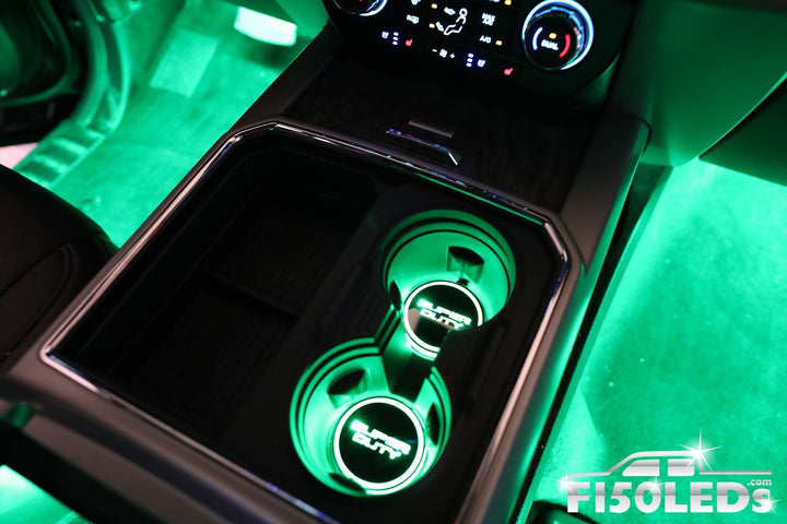 2017 - 2020 F250 Super Duty LED Cup Holder Coaster Kit-2017 - 2020 F250 Super Duty-F150LEDs.com