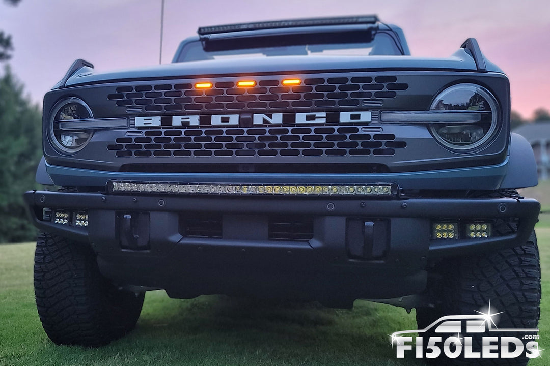 2021 - 2025 Ford Bronco Raptor Style Extreme Amber LED Grill Kit