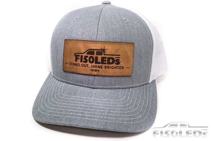 F150LEDs Custom Heather Gray Leather Patch Hat