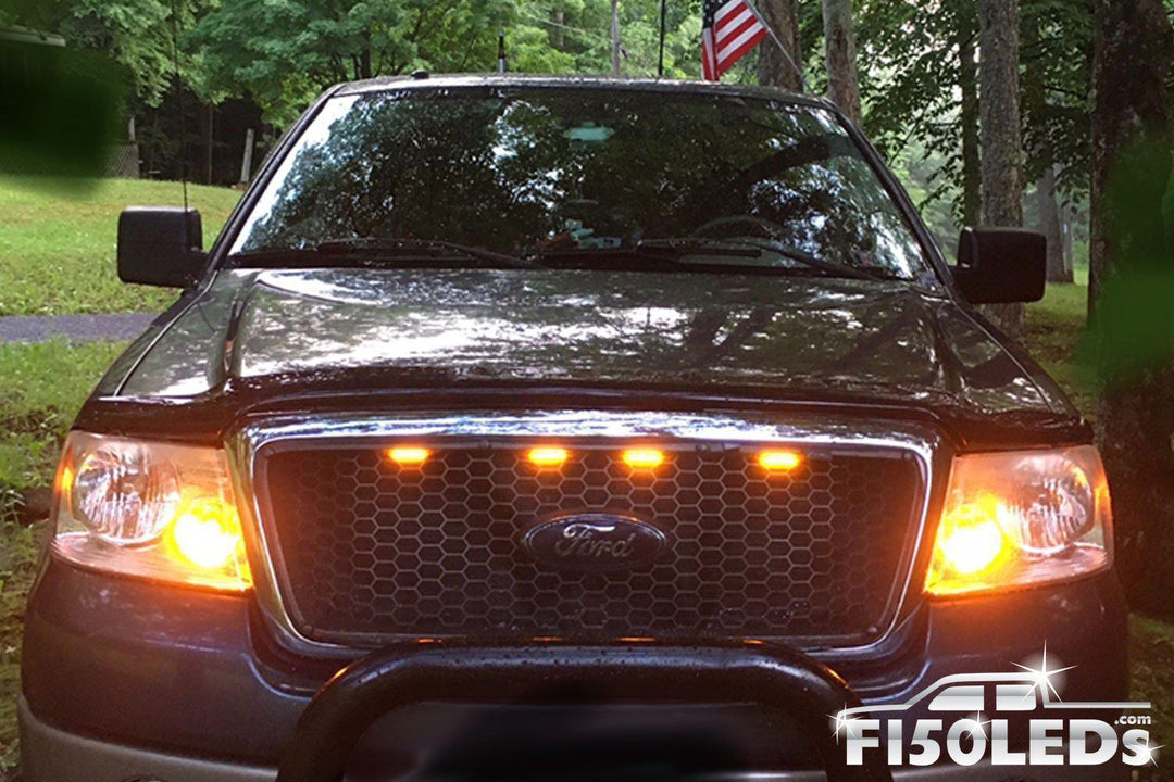 Ford F150 2004-08 F150 Raptor Style Extreme Amber LED grill Kit-2004-08 F150 LEDS-F150LEDs.com