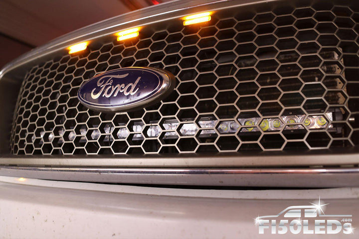 Ford F150 2004-08 F150 Raptor Style Extreme Amber LED grill Kit-2004-08 F150 LEDS-F150LEDs.com